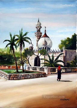 Mezquita Hussein Mombasa Africana Islámica Pinturas al óleo